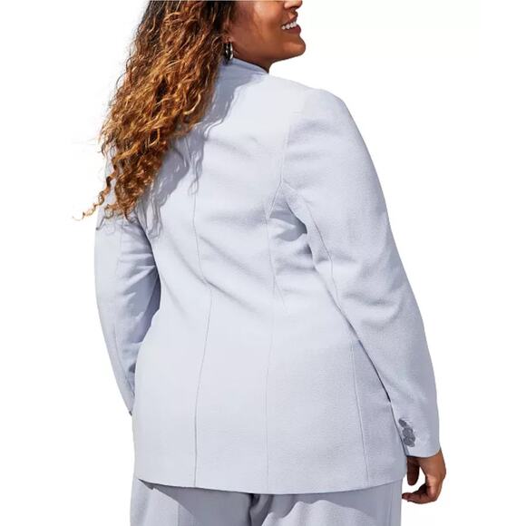 Bar III Plus Size Textured Crepe Single-Button Blazer 3X - Picture 2 of 12